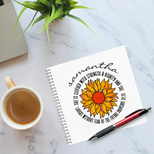 Carnet Joli verset biblique sur le tournesol Proverbes 31