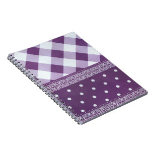 Carnet Joli violet à damiers Damask Motif sans joint