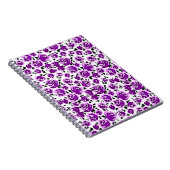 Carnet Joli violet blanc rose motif (Côté Droit)
