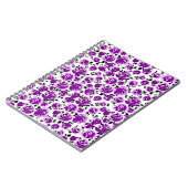 Carnet Joli violet blanc rose motif (Côté gauche)