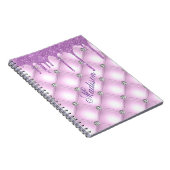 Carnet Joli Violet Élégant Parties scintillant Bijoux Nom (Côté Droit)