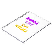 Carnet Joli violet et jaune Hakuna Matata bébé enfants G (Côté gauche)
