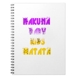 Carnet Joli violet et jaune Hakuna Matata bébé enfants G