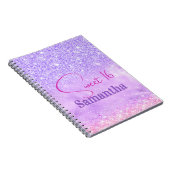 Carnet Joli violet rose parties scintillant d'anniversair (Côté Droit)