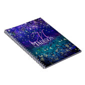 Carnet Joli violet turquoise ombre parties scintillant mo (Côté Droit)
