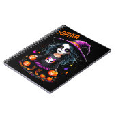 Carnet Jolie Adorable Kawaii Halloween sorcière (Côté gauche)