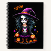 Carnet Jolie Adorable Kawaii Halloween sorcière (Devant)
