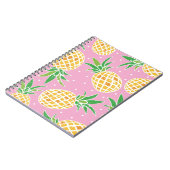 Carnet Jolie ananas sur grunge rose pois backgro (Côté gauche)