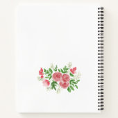 Carnet Jolie aquarelle Floral Rose Roses Nom du script (Dos)