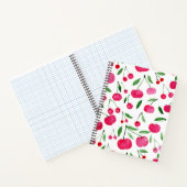 Carnet Jolie aquarelle rouge cerises motif (Intérieur)