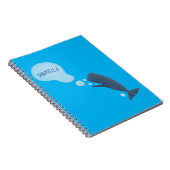 Carnet Jolie baleine à sperme soufflant bulles dessin (Côté Droit)