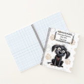 Carnet Jolie caricature chiot noir sur arrière - plan de  (Intérieur)