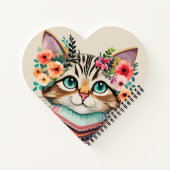 Carnet Jolie chat aquarelle florale (Dos)