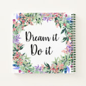 Carnet Jolie citation Motivationnelle Aquarelle Florale (Dos)