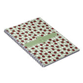 Carnet Jolie coccinelle motif vichy vert monogramme nom (Côté Droit)
