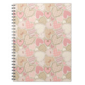 Carnet Jolie courtepointe Motif Coeurs roses Bows (Devant)