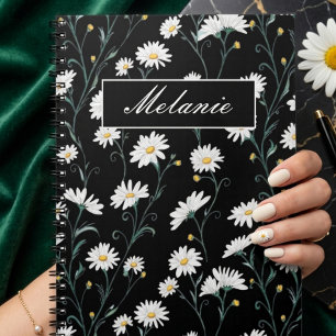 Carnet Jolie Daisy Florale de Printemps Personnalisée