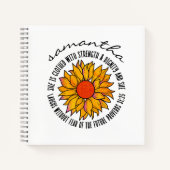 Carnet Jolie écriture de tournesol verset de la bible Pro (Devant)