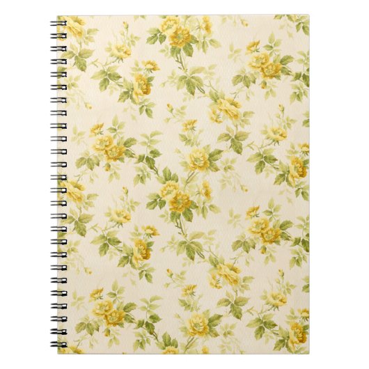 Carnet Jolie ferme jaune d'or Floral (Devant)