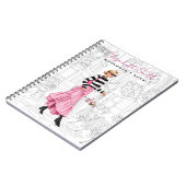 Carnet Jolie fille de mode avec sac à Paris (Côté gauche)