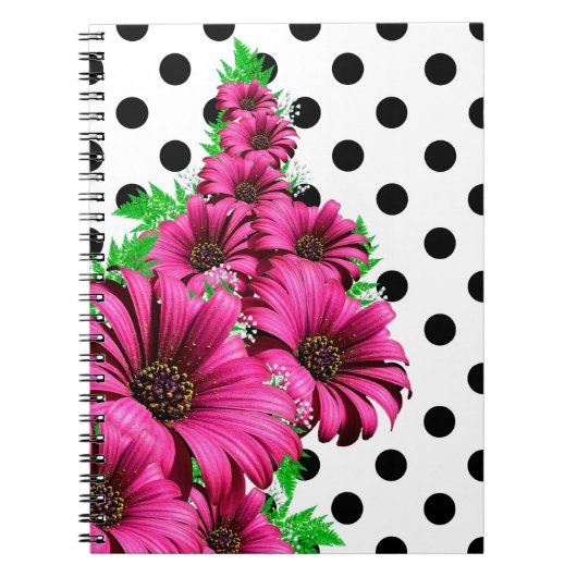 Carnet Jolie Fille Fleurs Roses Pointe (Devant)