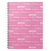 Carnet Jolie fille rose Nom Police Collage Ado personnali (Devant)