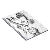 Carnet Jolie fille triste avec fonte de glace Crème de cô (Côté Droit)