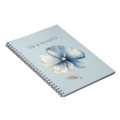 Carnet Jolie Fleur Crème Bleue (Côté Droit)
