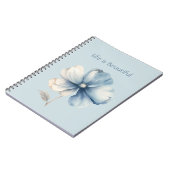 Carnet Jolie Fleur Crème Bleue (Côté gauche)
