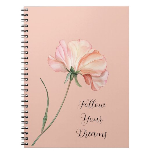 Carnet Jolie Fleur de Pêche (Devant)