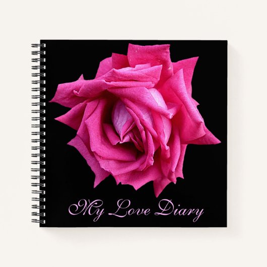 Carnet Jolie fleur rose rose chaud élégant Valentine (Devant)