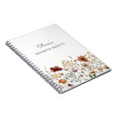 Carnet Jolie Fleur sauvage d'aquarelle florale Recette (Côté Droit)
