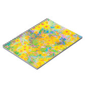 Carnet Jolie Fleurs Jaunes et Rouges avec Turquoise (Côté gauche)