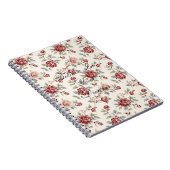 Carnet Jolie Florale Crème Rouge Chic (Côté Droit)
