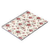 Carnet Jolie Florale Crème Rouge Chic (Côté gauche)