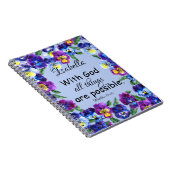 Carnet Jolie florale Pansy Flower Inspirational Scripture (Côté Droit)