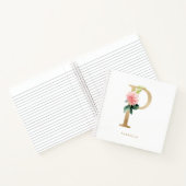 Carnet Jolie Florales Faux Gold Foil Lettre P Monogramme (Intérieur)