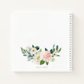 Carnet Jolie Florales Faux Gold Foil Lettre P Monogramme (Dos)