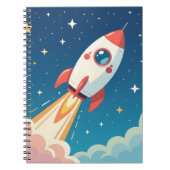 Carnet Jolie fusée spatiale qui décolle (Devant)
