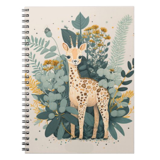 Carnet Jolie girafe fleurie (Devant)