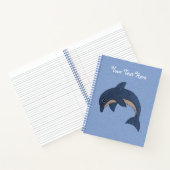 Carnet Jolie Glittery Jumping dauphin Bleu foncé et blanc (Intérieur)