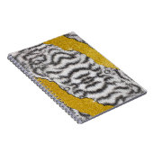 Carnet Jolie Impression d'Animal en Cuir Blanc de Tigre & (Côté Droit)