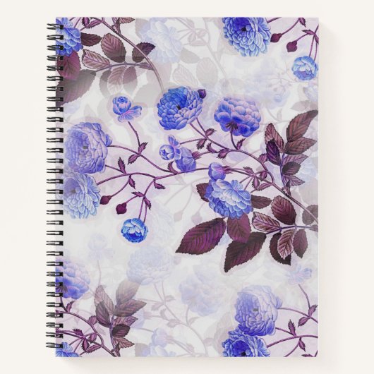 Carnet Jolie impression de fleurs violettes (Devant)