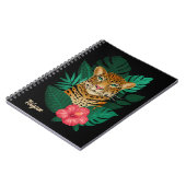 Carnet Jolie jungle léopard Art Floral | Noir | Nom (Côté gauche)