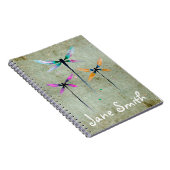 Carnet Jolie libellule aquarelle rustique (Côté Droit)