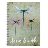 Carnet Jolie libellule aquarelle rustique (Devant)