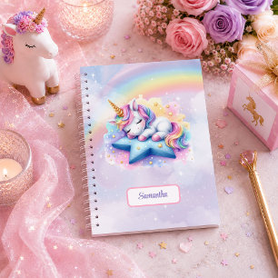 Carnet Jolie Licorne Rose Violet Fille Anniversaire Perso