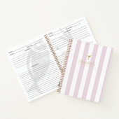 Carnet Jolie Lilac et Gold Stripe Blank Cocktail Recette (Intérieur)