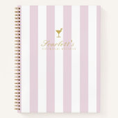 Carnet Jolie Lilac et Gold Stripe Blank Cocktail Recette (Devant)