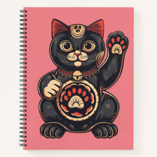 Carnet jolie Maneki Neko imprimé chat japonais